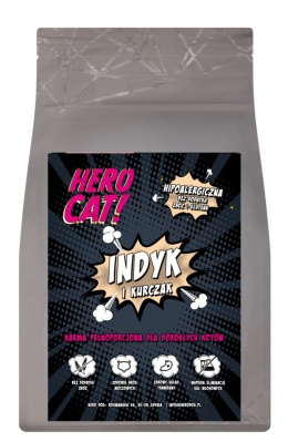 Hero Cat Indyk z kurczakiem dla dorosłych 1,5kg