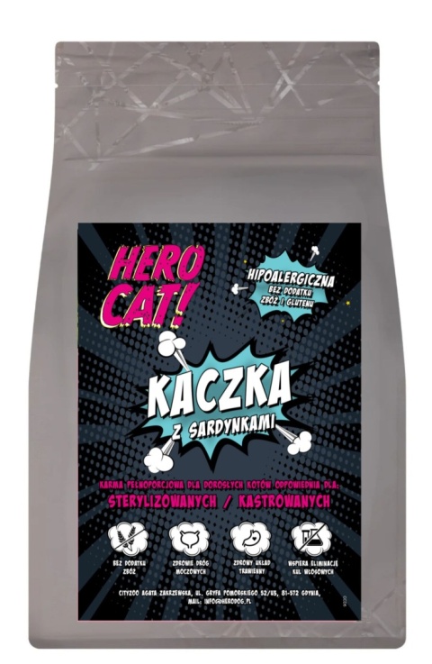 Hero Cat Kaczka z sardynką Sterilised 1,5kg