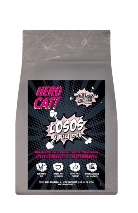 Hero Cat Łosoś z białą rybą Sterilised 5kg